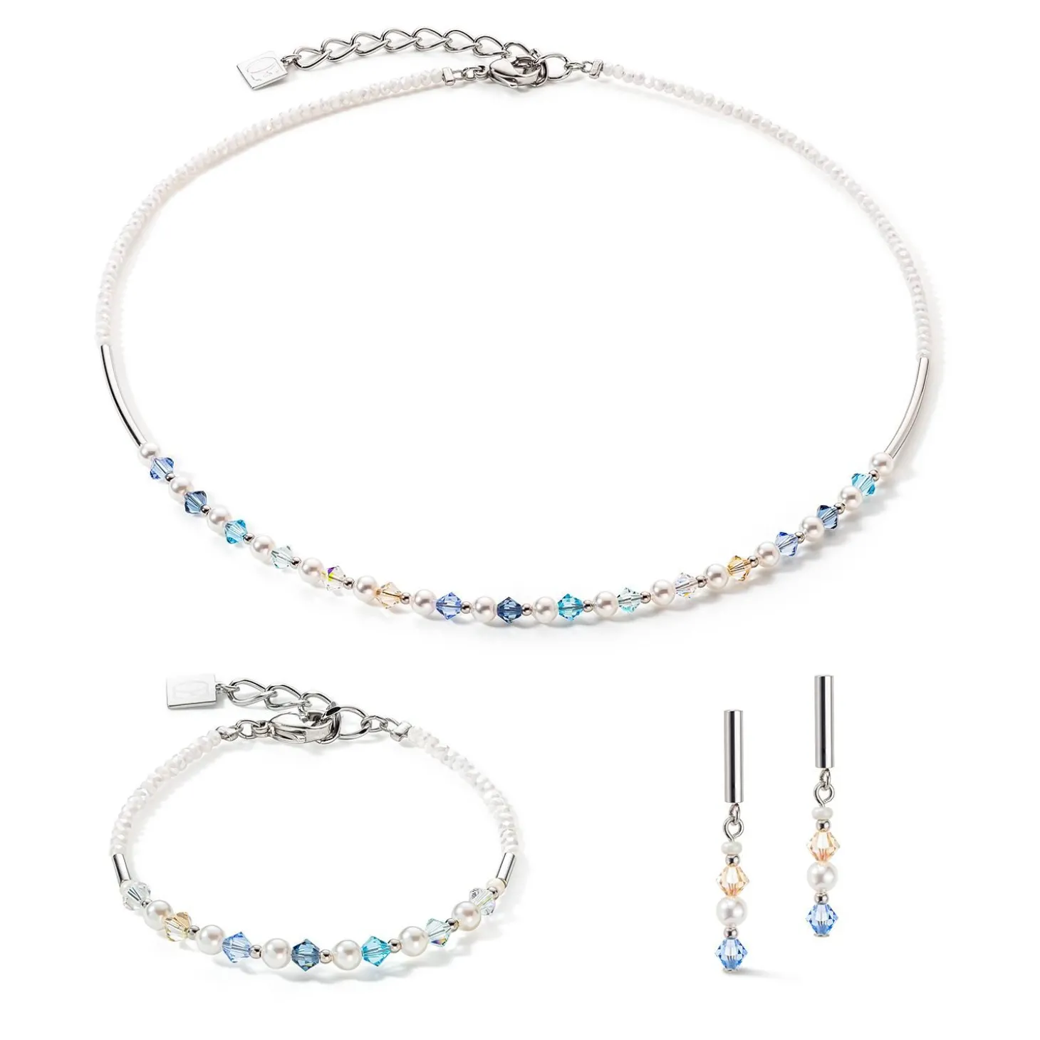 COEUR DE LION Hochzeit-Princess Pearls Armband Silber Hellblau