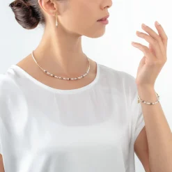 COEUR DE LION Perlenketten-Princess Pearls Halskette Grau-Kristall