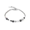 COEUR DE LION Echter Stein-Princess Shape Mix Armband Schwarz-Weiß