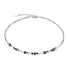 COEUR DE LION Echter Stein-Princess Shape Mix Halskette Schwarz-Weiß