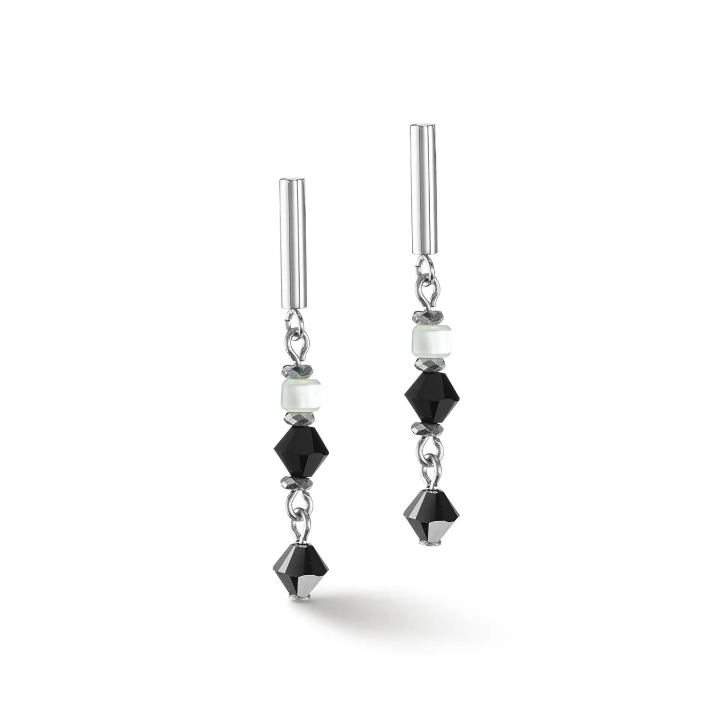 COEUR DE LION Ohrstecker-Princess Shape Mix Ohrringe Schwarz-Weiß