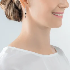 COEUR DE LION Ohrstecker-Princess Shape Mix Ohrringe Schwarz-Weiß