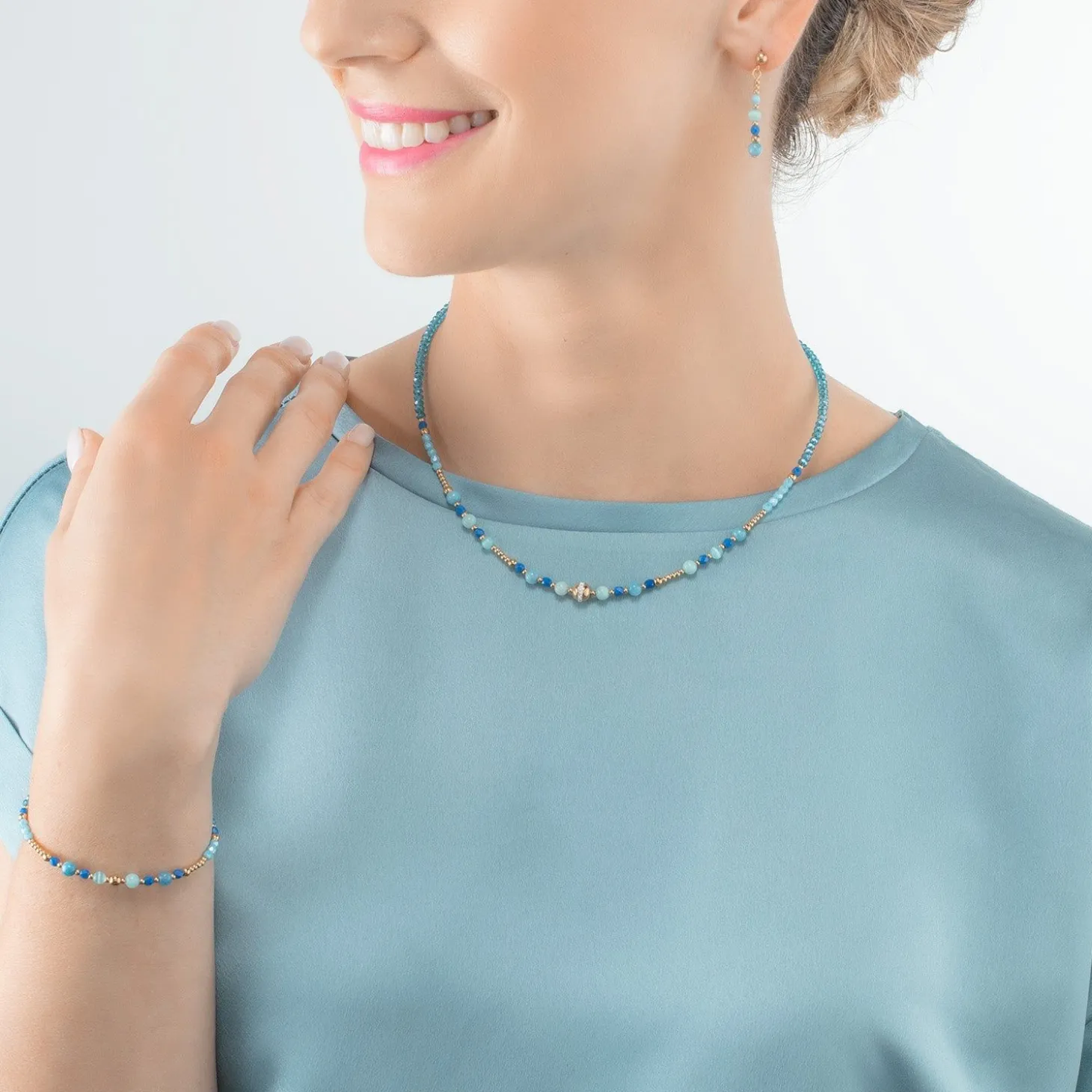 COEUR DE LION Kristallarmbänder-Princess Spheres Armband Türkis