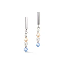 COEUR DE LION Hochzeit-Prinzessin Perlen Ohrringe Silber Hellblau