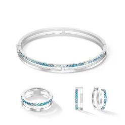 COEUR DE LION Coeur Essentials-Ring der ewigen Einheit Silber-Blau