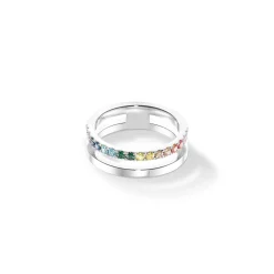 COEUR DE LION Coeur Essentials-Ring der ewigen Einheit Silber-Mehrfarbig