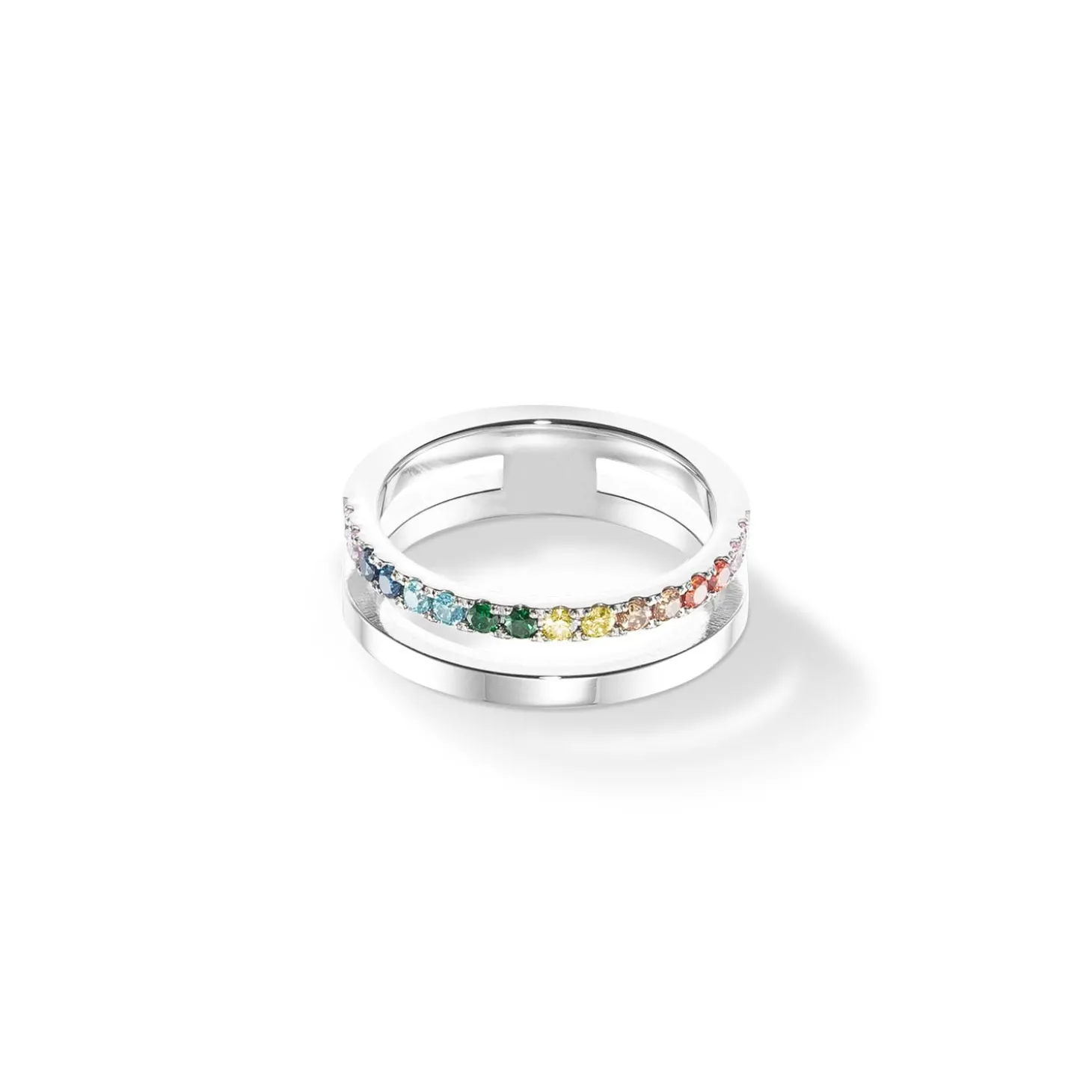 COEUR DE LION Coeur Essentials-Ring der ewigen Einheit Silber-Mehrfarbig