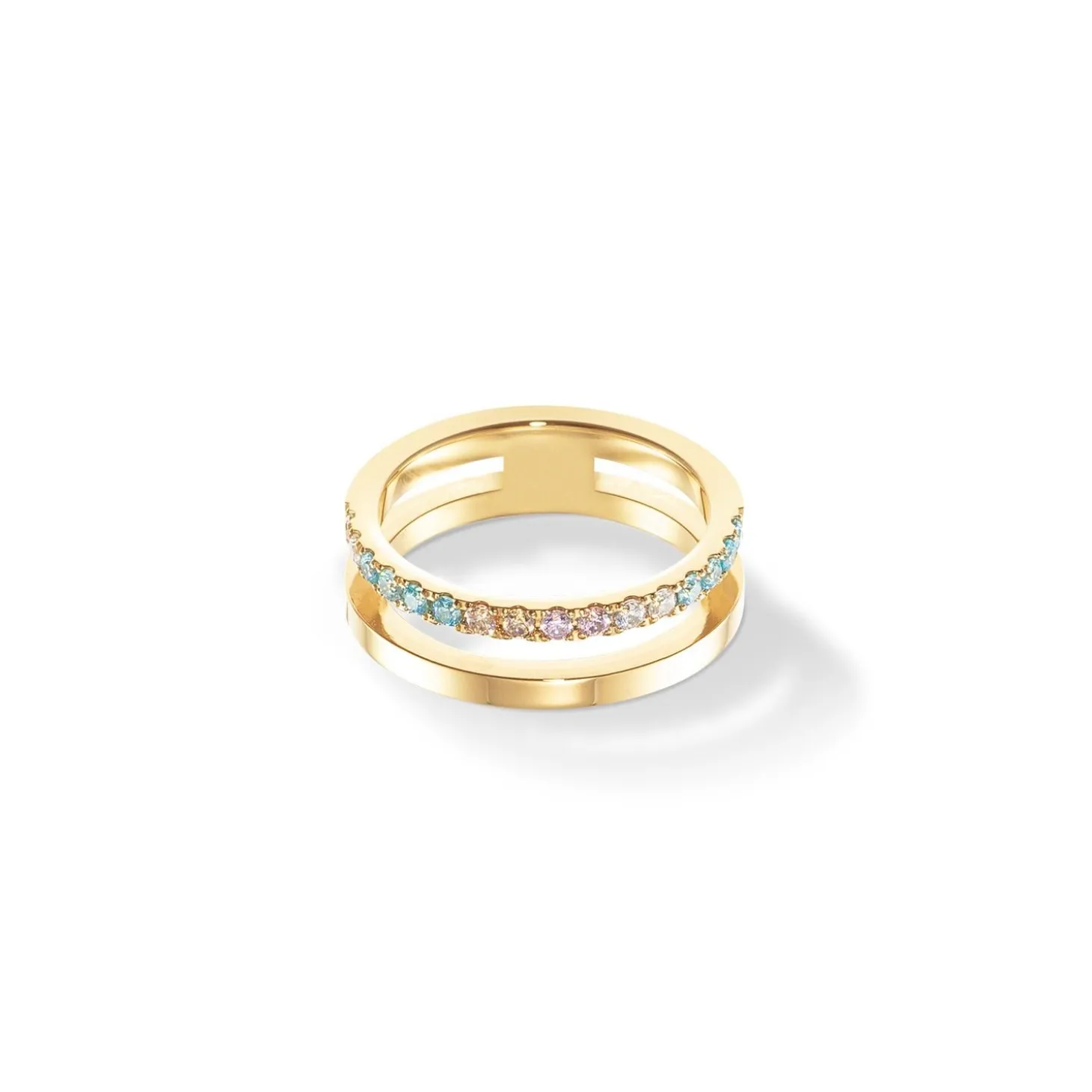 COEUR DE LION Coeur Essentials-Ring der ewigen Einheit Silber-Mehrfarbig Pastell