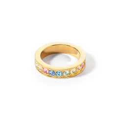 COEUR DE LION Mix&And&Match-Ringe-Ring Edelstahl & Kristalle Gold Multi Pastell