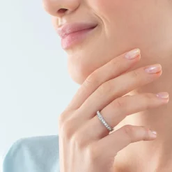 COEUR DE LION Mix&And&Match-Ringe-Ring Edelstahl & Kristalle Slim Silber Kristall
