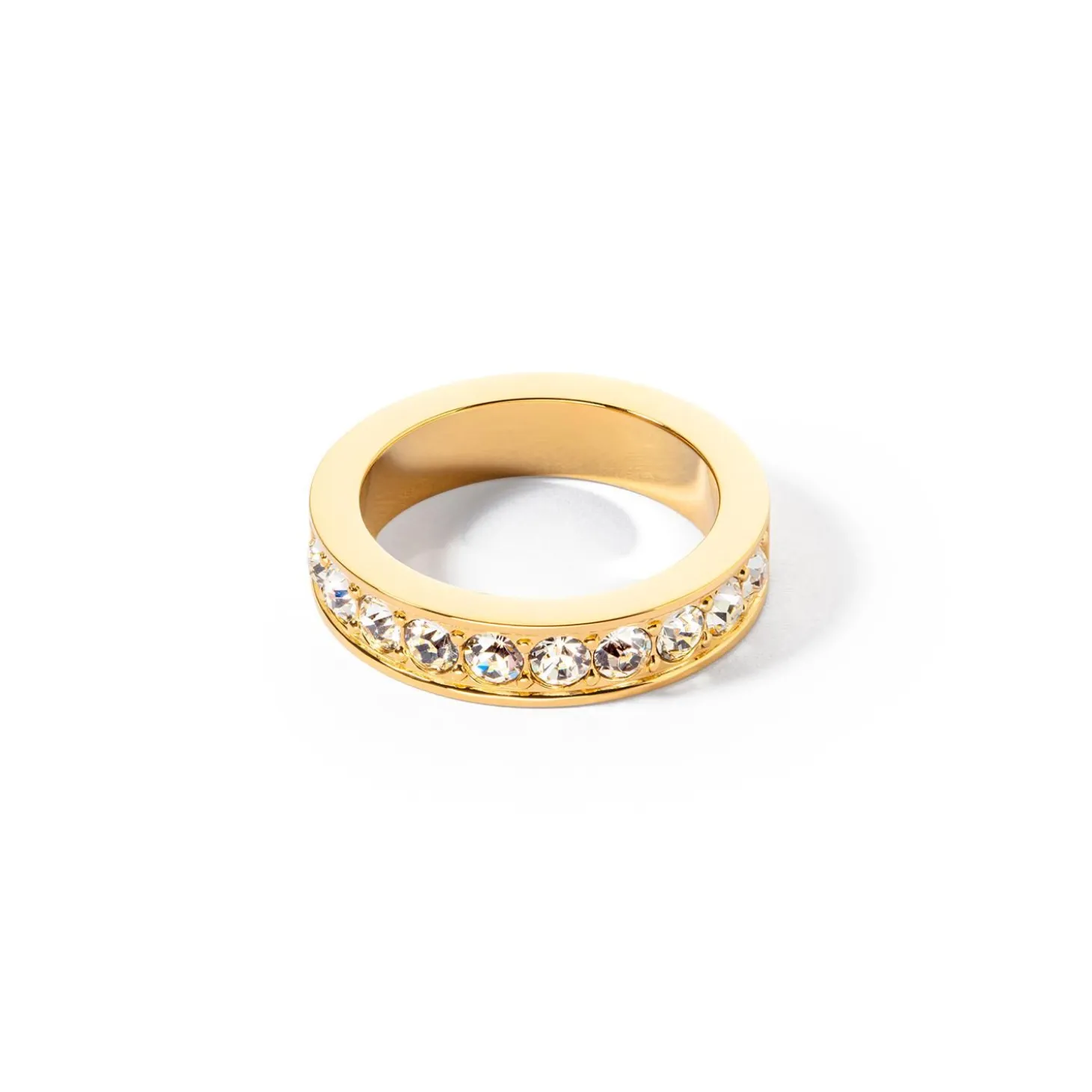 COEUR DE LION Kristallringe-Ring Edelstahl & Kristalle Goldkristall