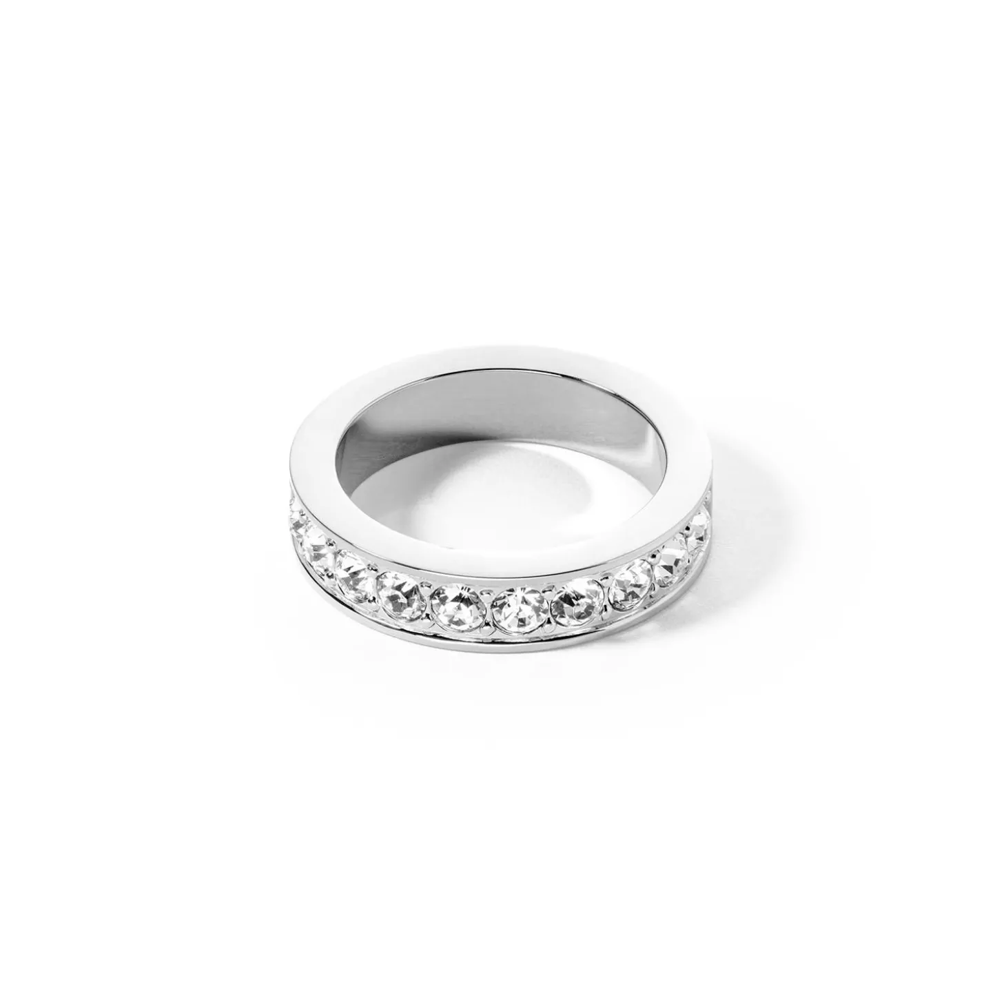 COEUR DE LION Kristallringe-Ring Edelstahl & Kristalle Silberkristall
