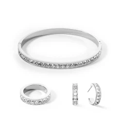 COEUR DE LION Kristallringe-Ring Edelstahl & Kristalle Silberkristall