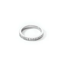 COEUR DE LION Kristallringe-Ring Edelstahl & Kristalle Slim Silber Kristall