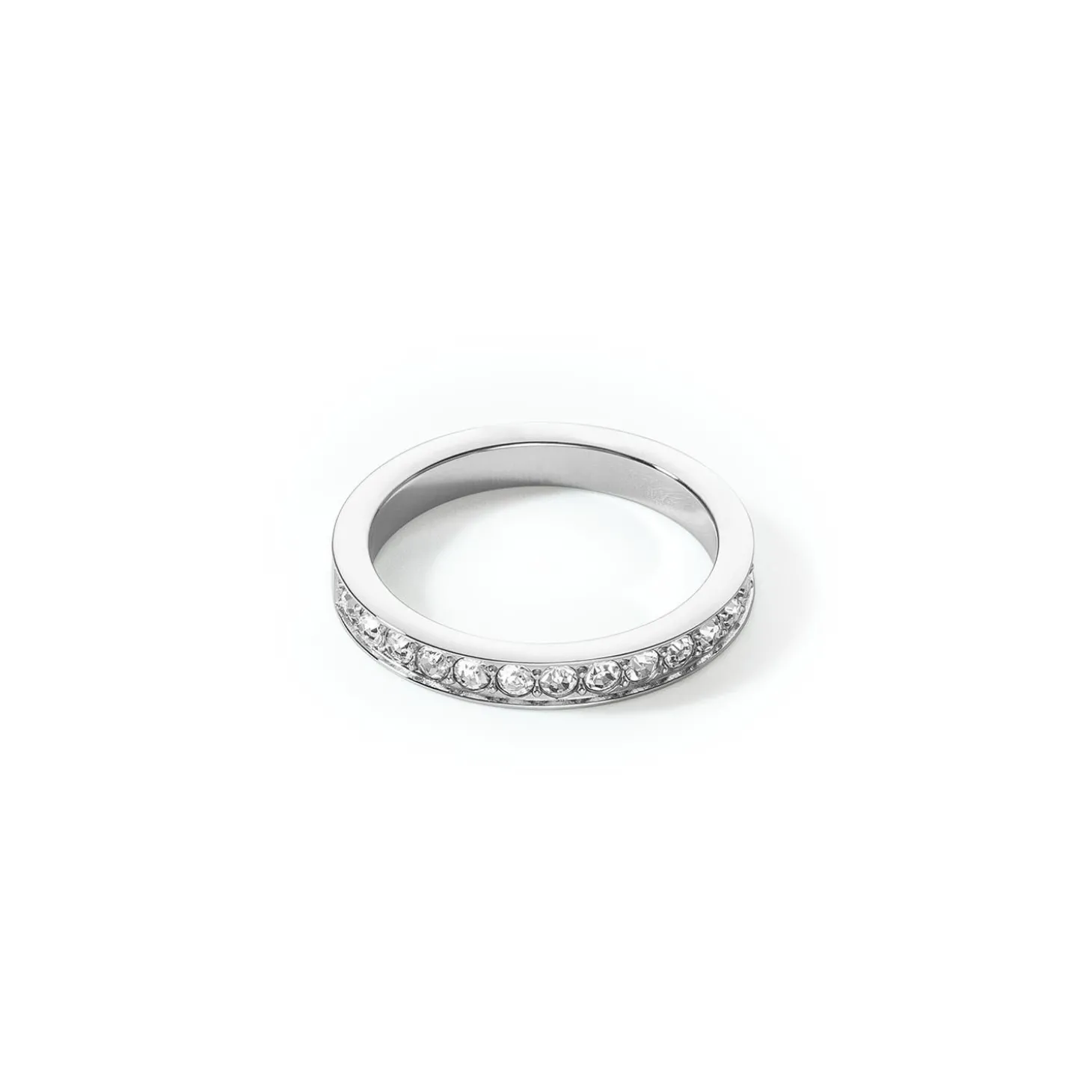 COEUR DE LION Kristallringe-Ring Edelstahl & Kristalle Slim Silber Kristall