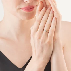 COEUR DE LION Coeur Essentials-Ring mit funkelnden Punkten, Roségold-Kristall