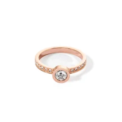 COEUR DE LION Mix&And&Match-Ringe-Ring mit funkelnden Punkten, Roségold-Kristall