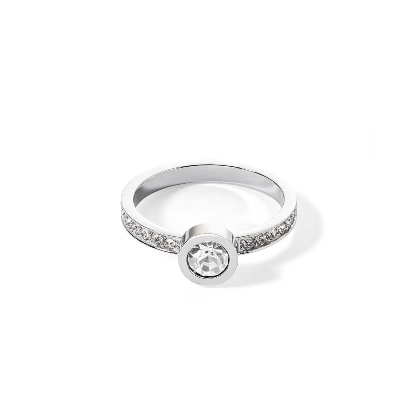 COEUR DE LION Kristallringe-Ring mit funkelnden Punkten, silberner Kristall