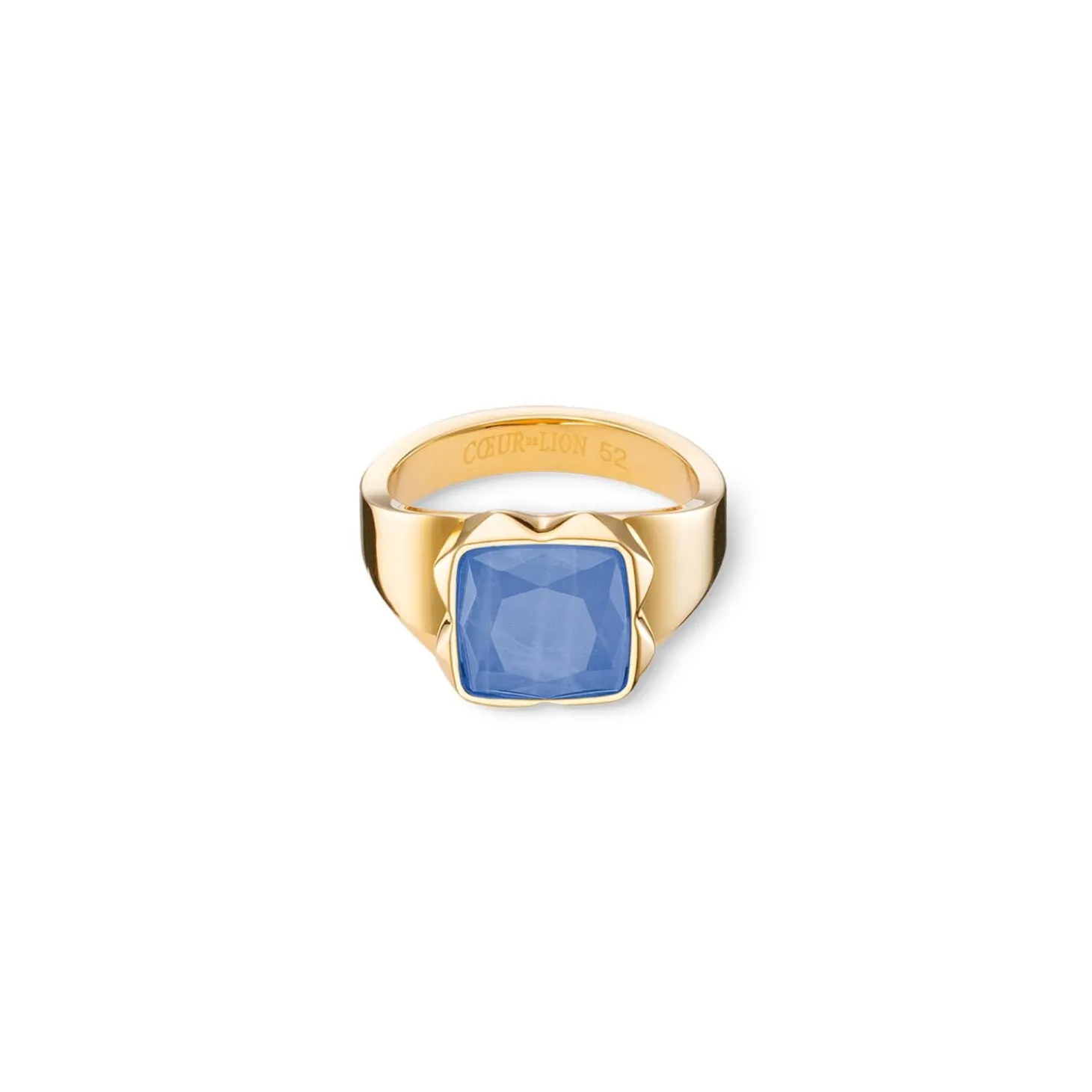 COEUR DE LION Coeur Essentials-Ring Spikes Quadratischer Aventurin Gold-Blau