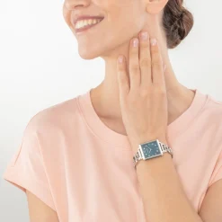COEUR DE LION Uhren-Sehen Sie sich die Iconic Cube Statement Noble Petrol Silver an