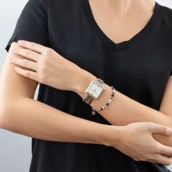 COEUR DE LION Uhren-Sehen Sie sich die Iconic Cube Spikes Statement Silver an