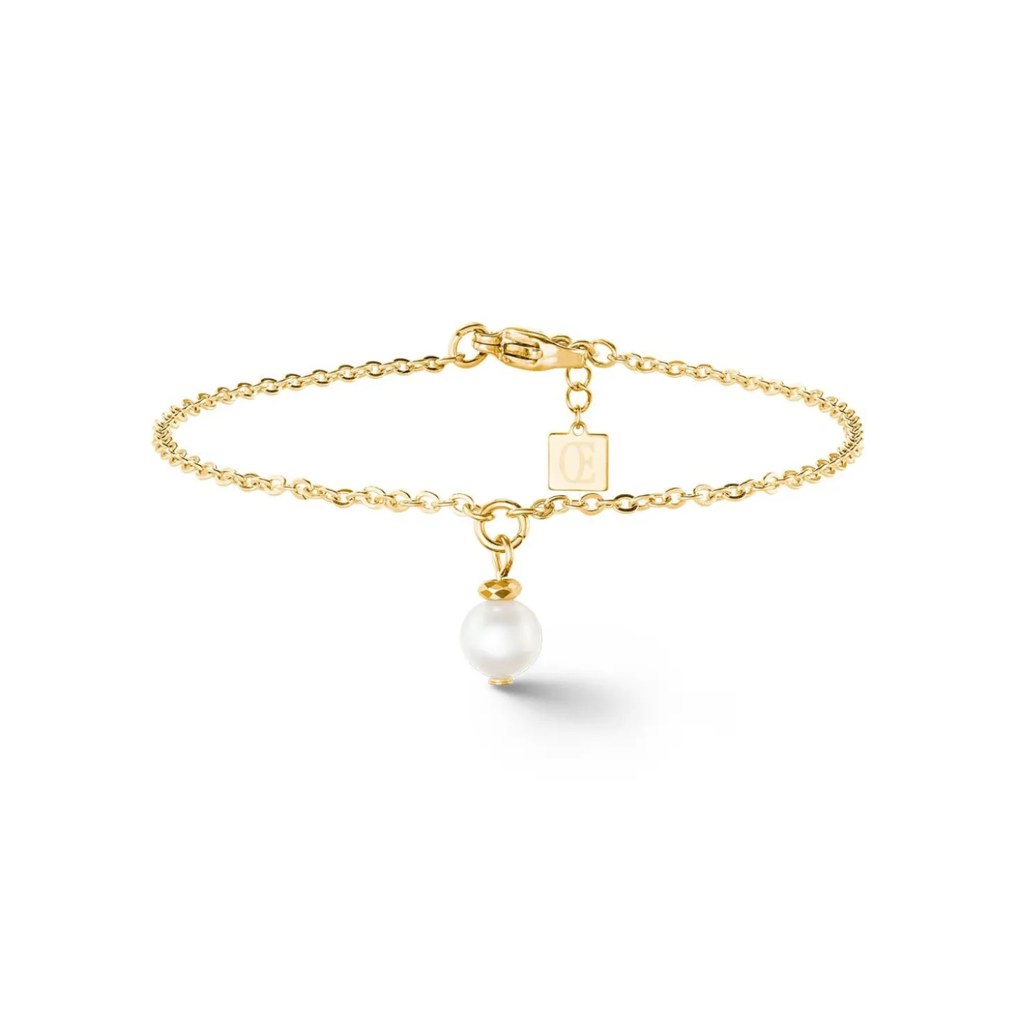 COEUR DE LION Hochzeit-Solitär-Süßwasserperlen-Armband Gold