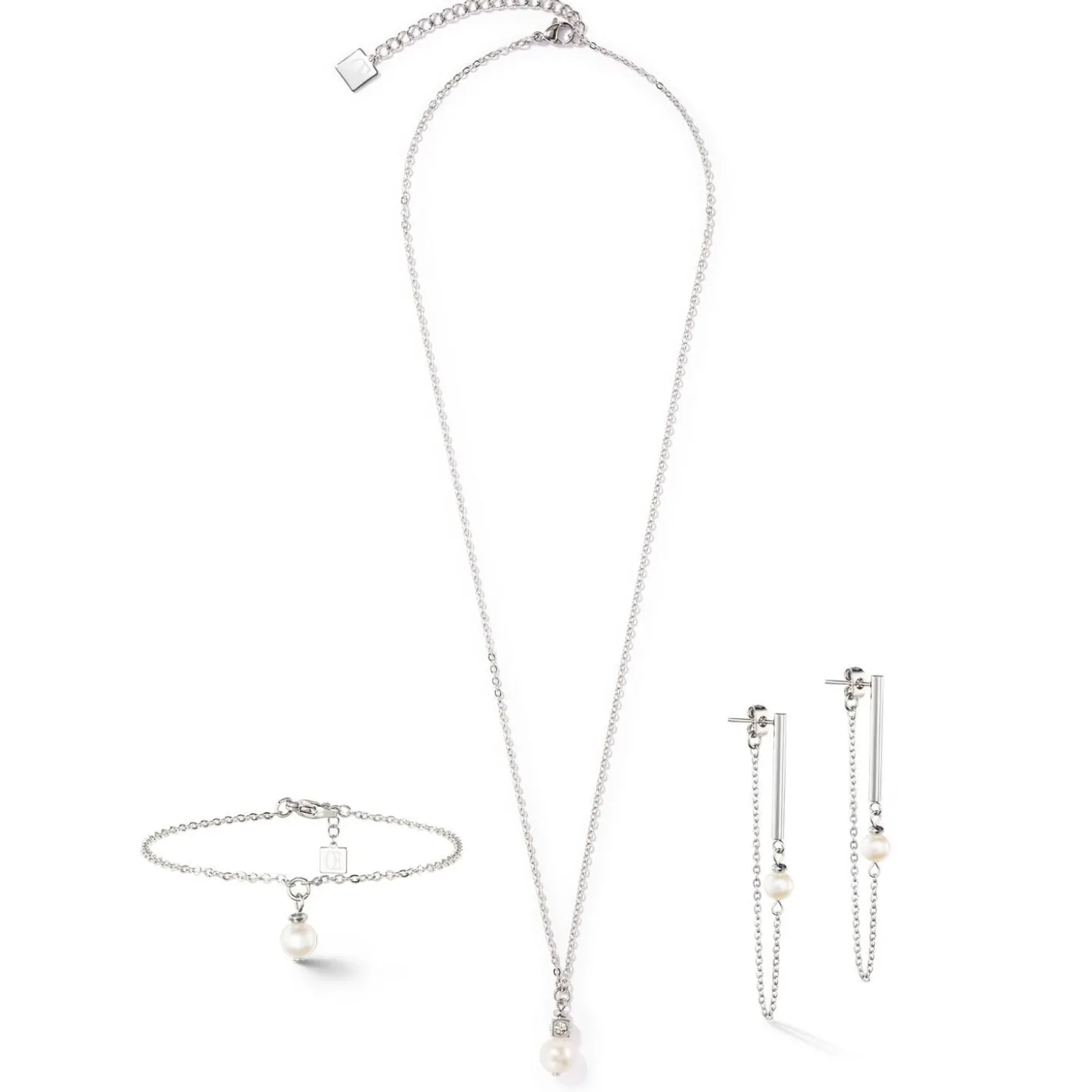 COEUR DE LION Perlenarmbänder-Solitär-Süßwasserperlen-Armband Silber