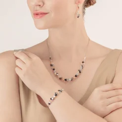 COEUR DE LION Kristallarmbänder-Tanzende Kristalle Armband Silber Schwarz