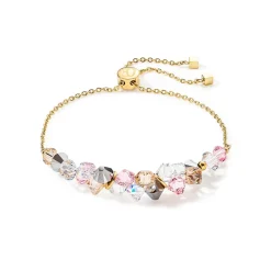 COEUR DE LION Kristallarmbänder-Tanzende Kristalle Armband Gold Hellrosa