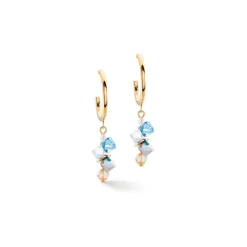 COEUR DE LION Ohrstecker-Tanzende Kristalle Ohrringe Gold Aqua