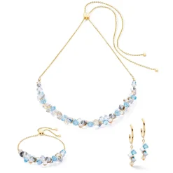 COEUR DE LION Ohrstecker-Tanzende Kristalle Ohrringe Gold Aqua