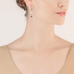 COEUR DE LION Kristallohrringe-Tanzende Kristalle Ohrringe Silber Schwarz