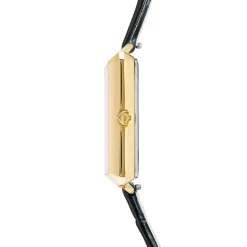 COEUR DE LION Uhren-Uhr Iconic Cube Spikes Gold Armband Leder Schwarz
