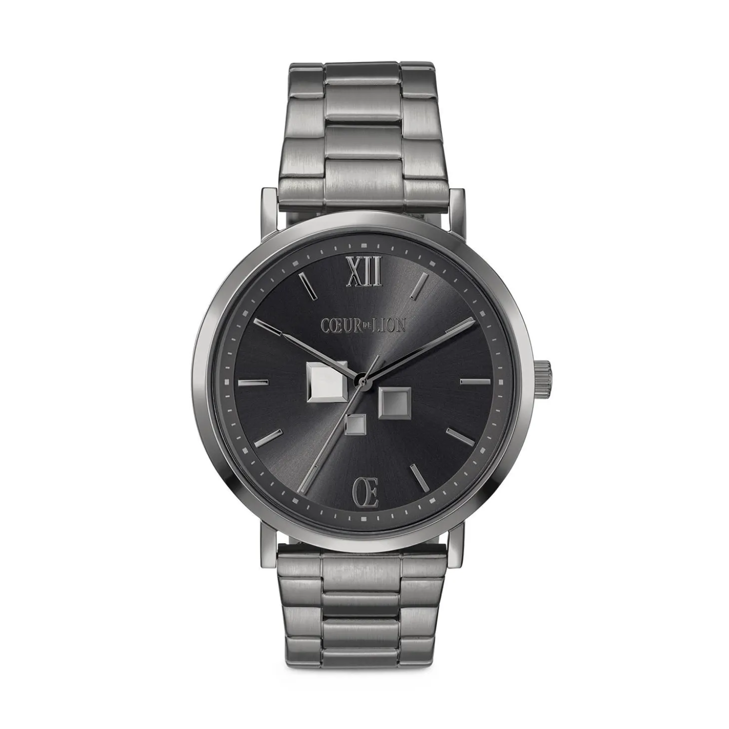 COEUR DE LION Unisex Edition-Uhr Round Statement Unisex Anthrazit Sunray Edelstahl Light Gun Metal
