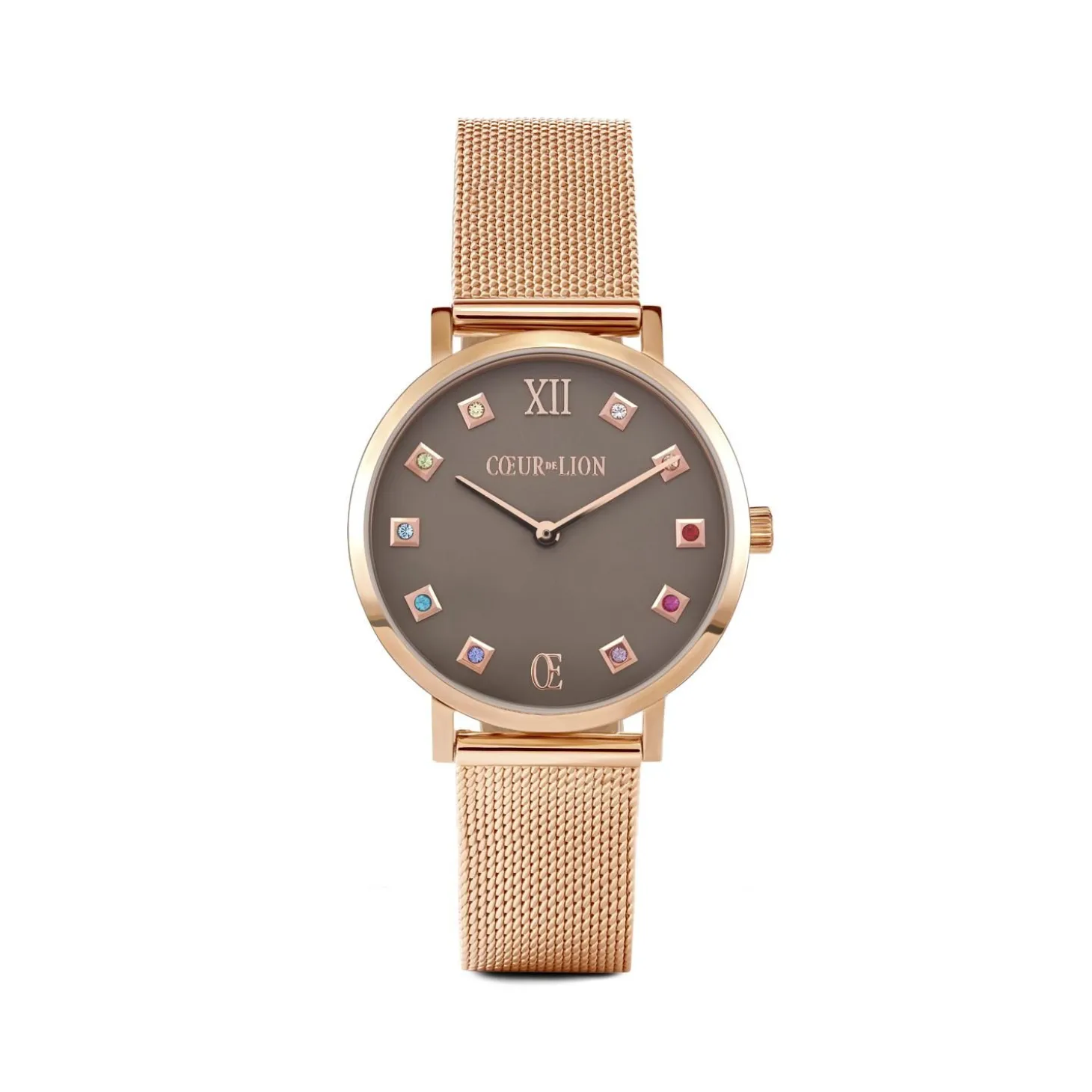 COEUR DE LION Uhren-Uhr Rund Mokka Matt Milanaise Edelstahl Roségold