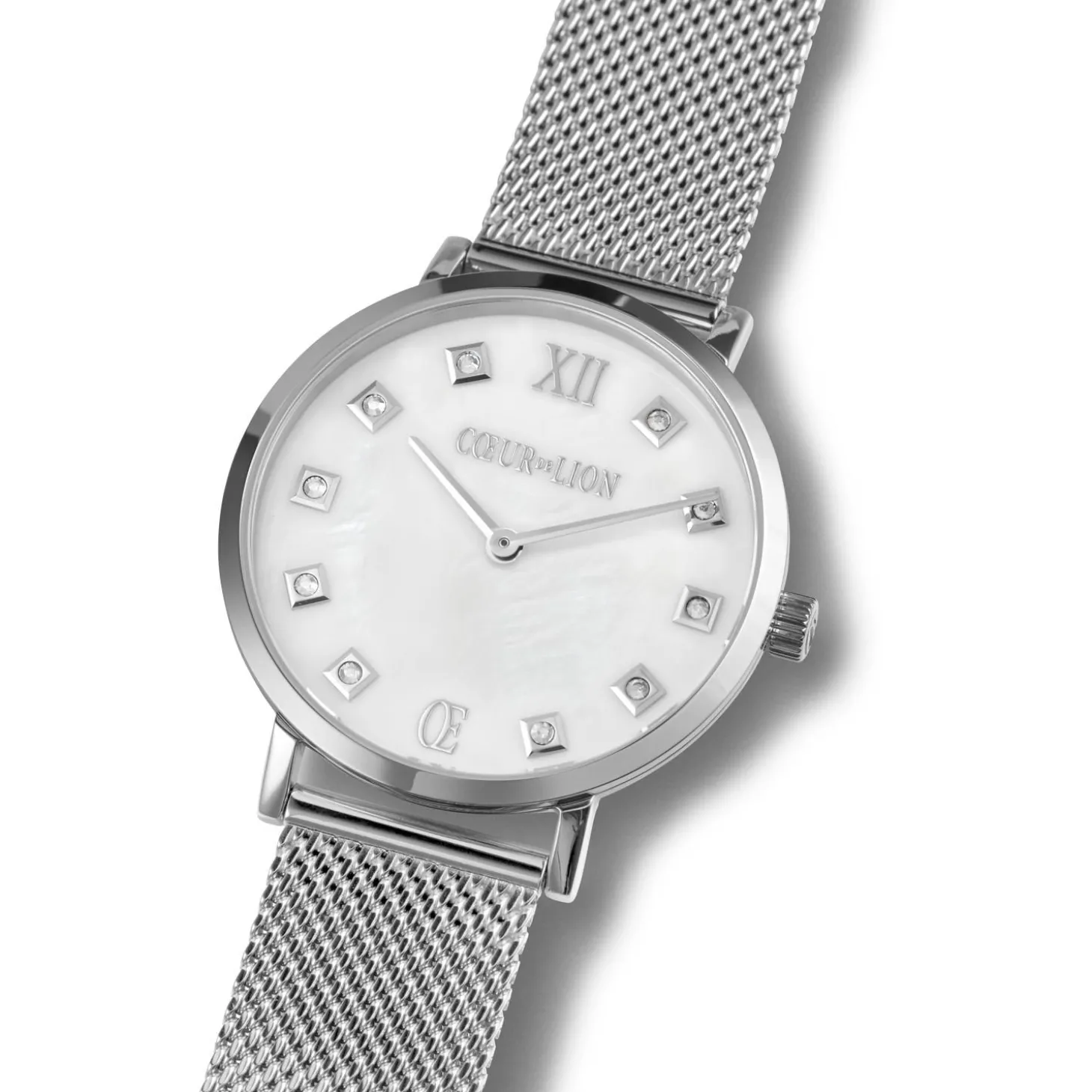 COEUR DE LION Uhren-Uhr Rund Perlmutt Milanaise Edelstahl Silber