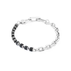 COEUR DE LION Edelsteinarmbänder-Unisex-Armband Fusion Link Chain Schwarz