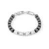 COEUR DE LION Echter Stein-Unisex-Armband Precious Cubes Weiß