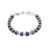 COEUR DE LION Echter Stein-Unisex-Armband Precious Cubes Blau