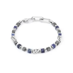 COEUR DE LION Aber-Unisex-Armband Würfel & Kette Blau