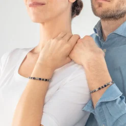 COEUR DE LION Aber-Unisex-Armband Würfel & Kette Blau