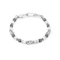 COEUR DE LION Edelsteinarmbänder-Unisex-Armband Würfel & Kette Weiß